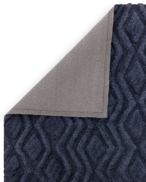 HARRISON NAVY BLUE HIGH LOW SHAGGY RUG