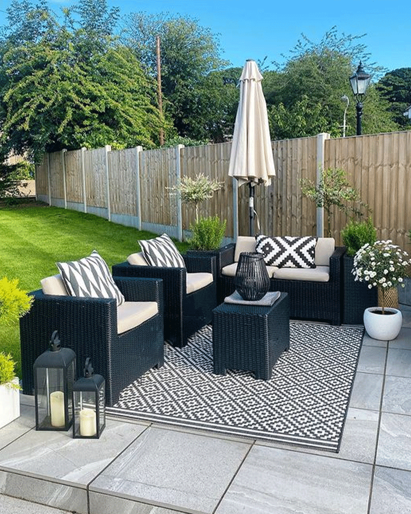 PATIO PAT12 DIAMOND MONO INDOOR OUTDOOR FLATWEAVE RUG
