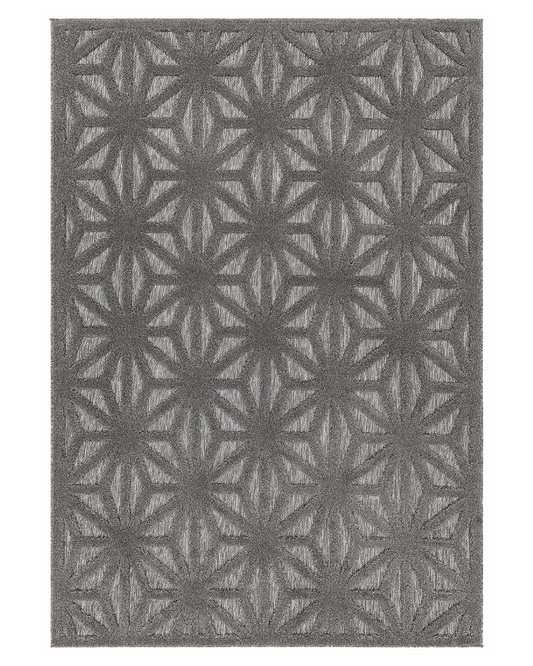 SALTA SA01 ANTHRACITE STAR INDOOR OUTDOOR FLATWEAVE RUG