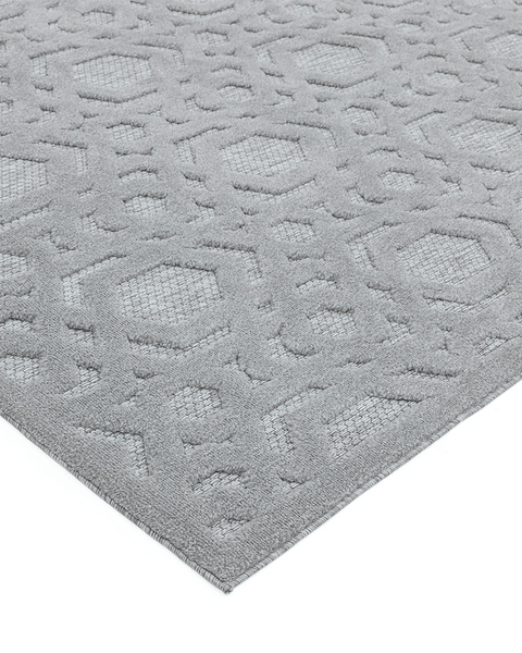 SALTA OUTDOOR RUG / RUNNER SA03 SILVER GEOMETRIC