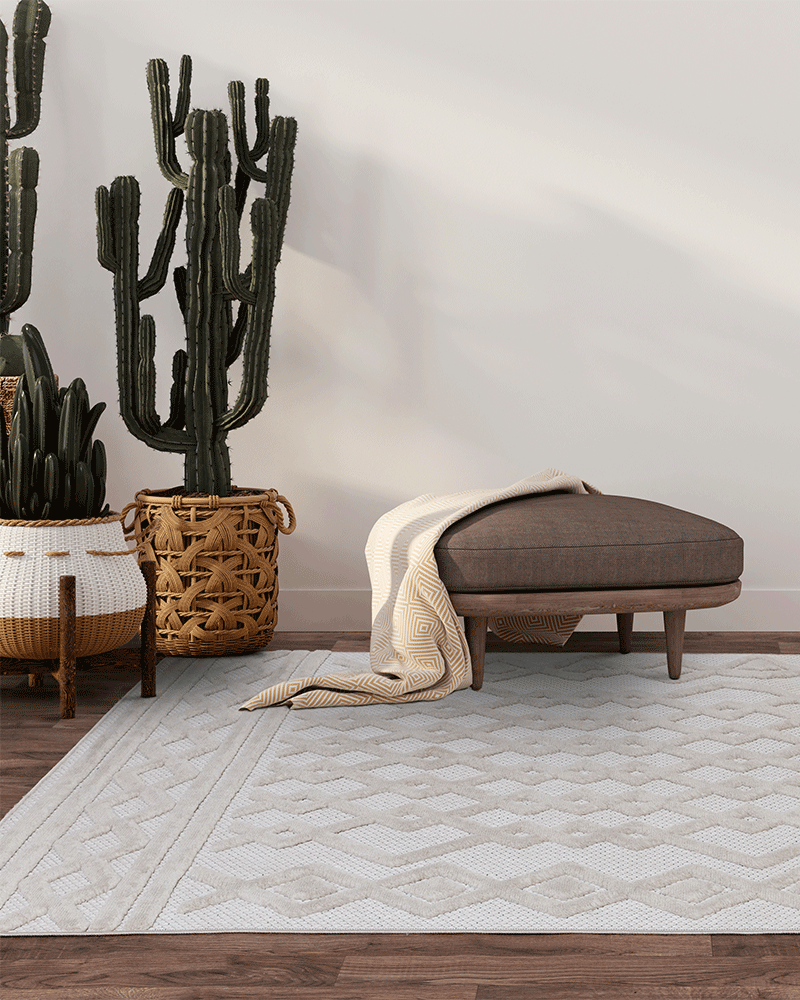 SALTA SA05 WHITE LINKS FLATWEAVE INDOOR OUTDOOR RUG