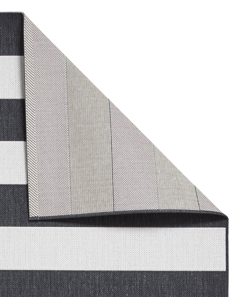 SANTA MONICA STRIPE 48644 INDOOR / OUTDOOR RUG BLACK WHITE