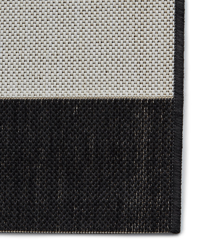 SANTA MONICA BLACK WHITE STRIPE 48644 INDOOR / OUTDOOR FLAT WEAVE RUG
