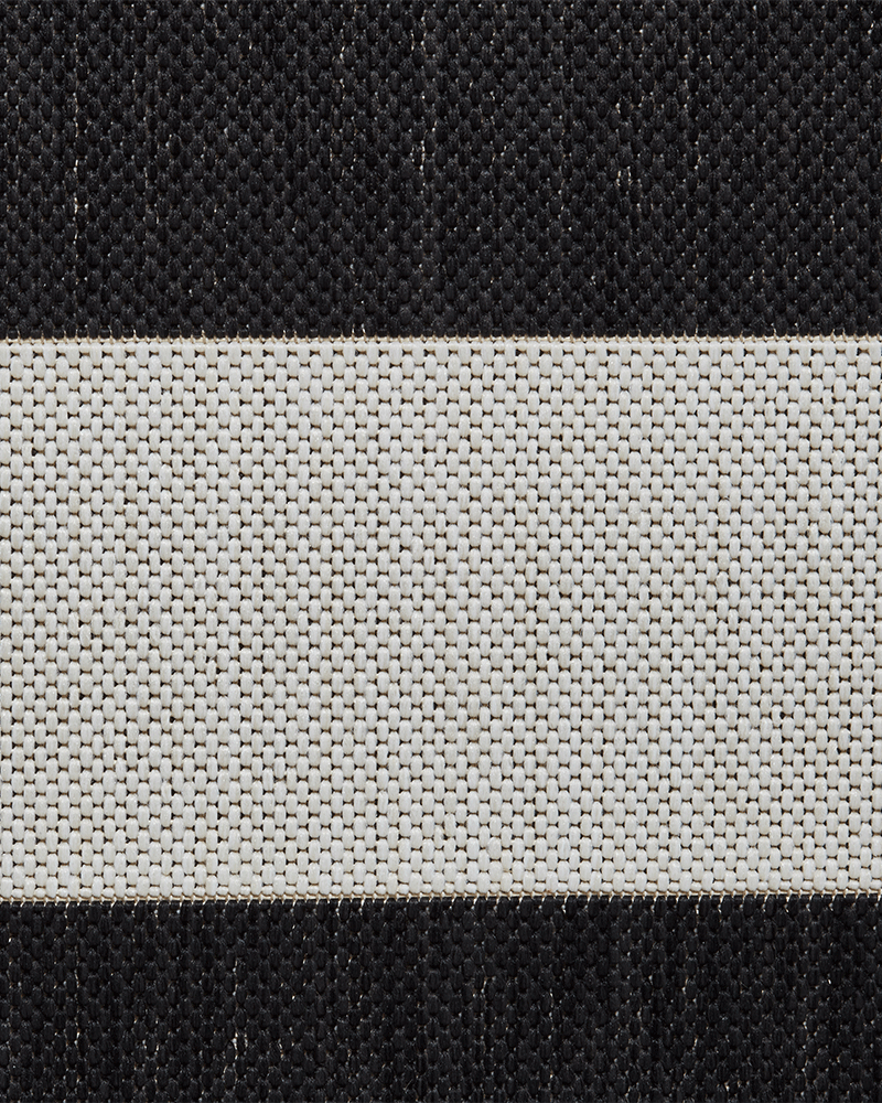 SANTA MONICA BLACK WHITE STRIPE 48644 INDOOR / OUTDOOR FLAT WEAVE RUG