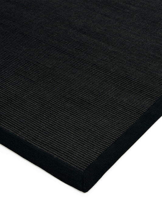SISAL TAPED EDGE RUG - BLACK / BLACK