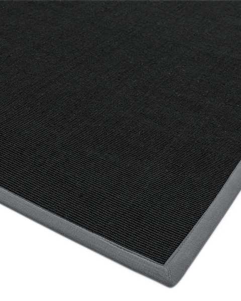 SISAL TAPED EDGE RUG - BLACK / GREY