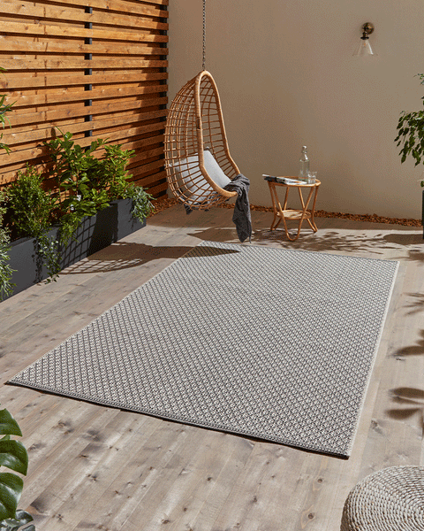 STITCH 9683 INDOOR / OUTDOOR RUG IVORY / BLACK