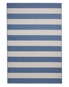 SANTA MONICA STRIPE 48644 INDOOR / OUTDOOR RUG BLUE / LIGHT BEIGE