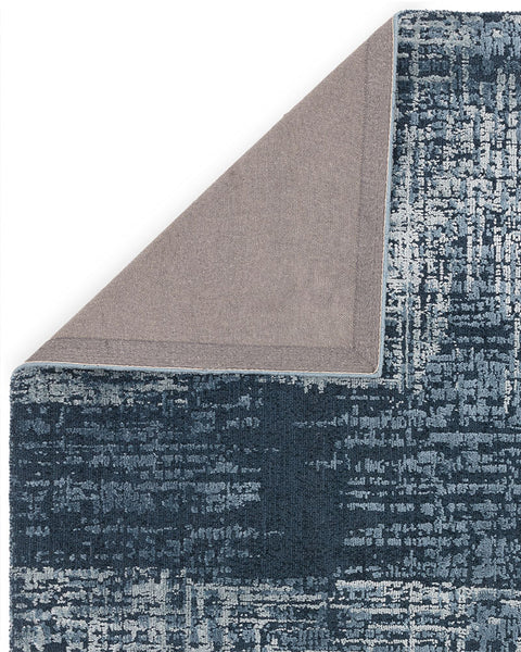 TORINO PETROL BLUE ABSTRACT TEXTURAL RUG