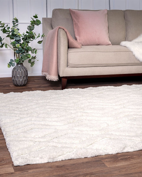 HARRISON OFF WHITE HIGH LOW SHAGGY RUG