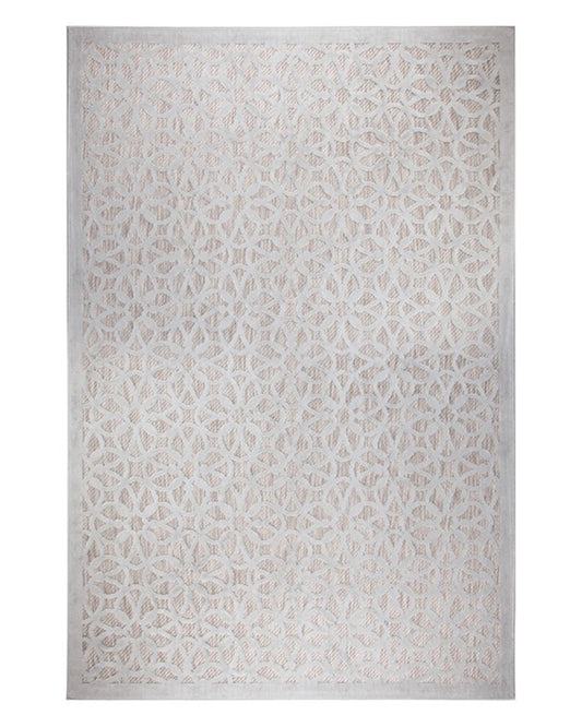 PIATTO ARGENTO SILVER INDOOR / OUTDOOR FLOCKED EFFECT FLATWEAVE RUG