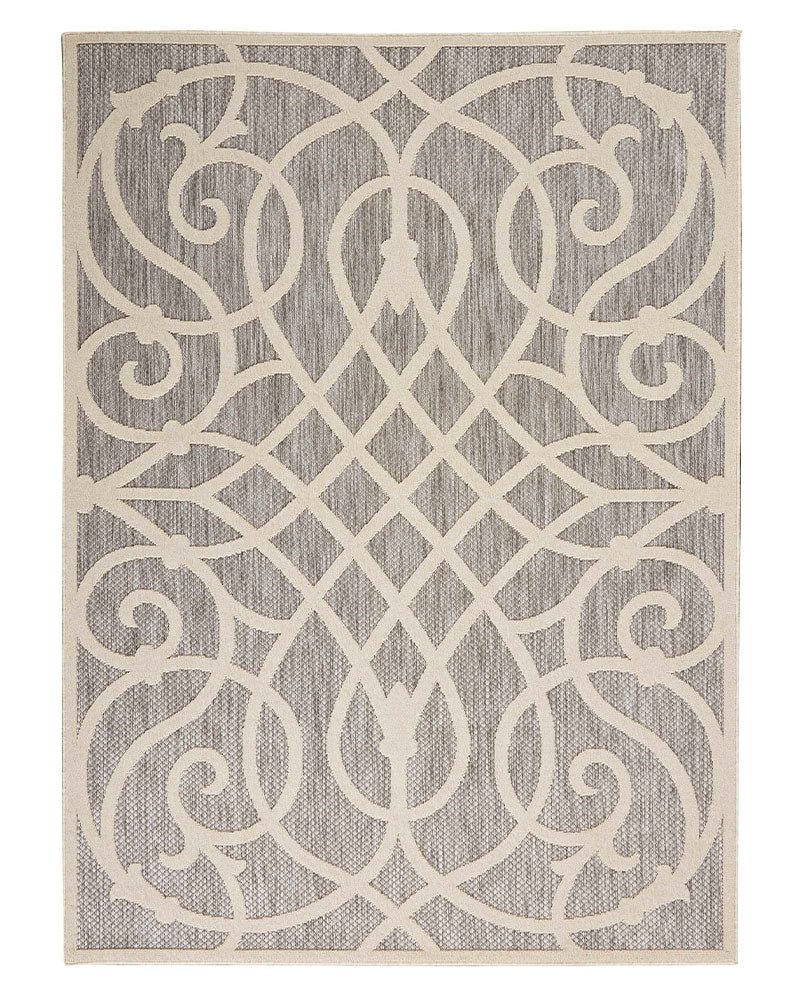 COZUMEL CZM04 SCROLL INDOOR OUTDOOR GREY CREAM